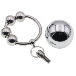 MenSteel Anneau en métal avec 1 boule Weight Hanger 90g